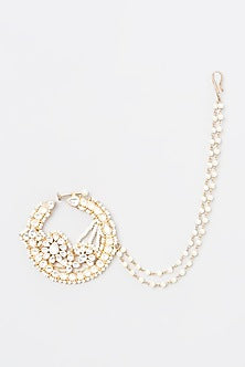 Gold Plated Kundan Polki & Pearl Nath