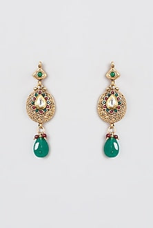 Gold Plated Zircon Dangler Earrings