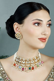 Gold Plated Kundan Necklace Set