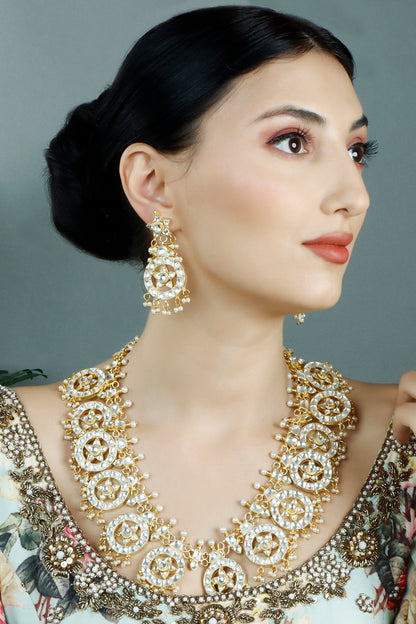 Gold Plated Kundan Polki Necklace Set