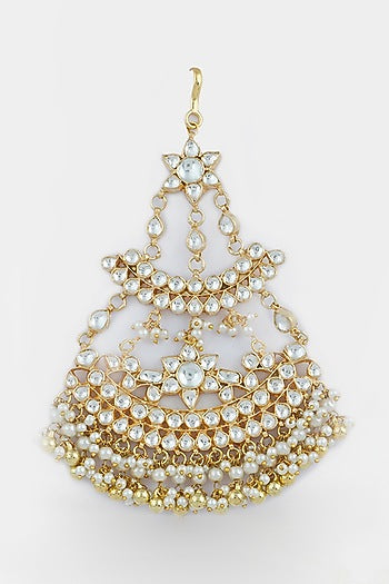 Gold Plated Kundan & Pearl Necklace Set