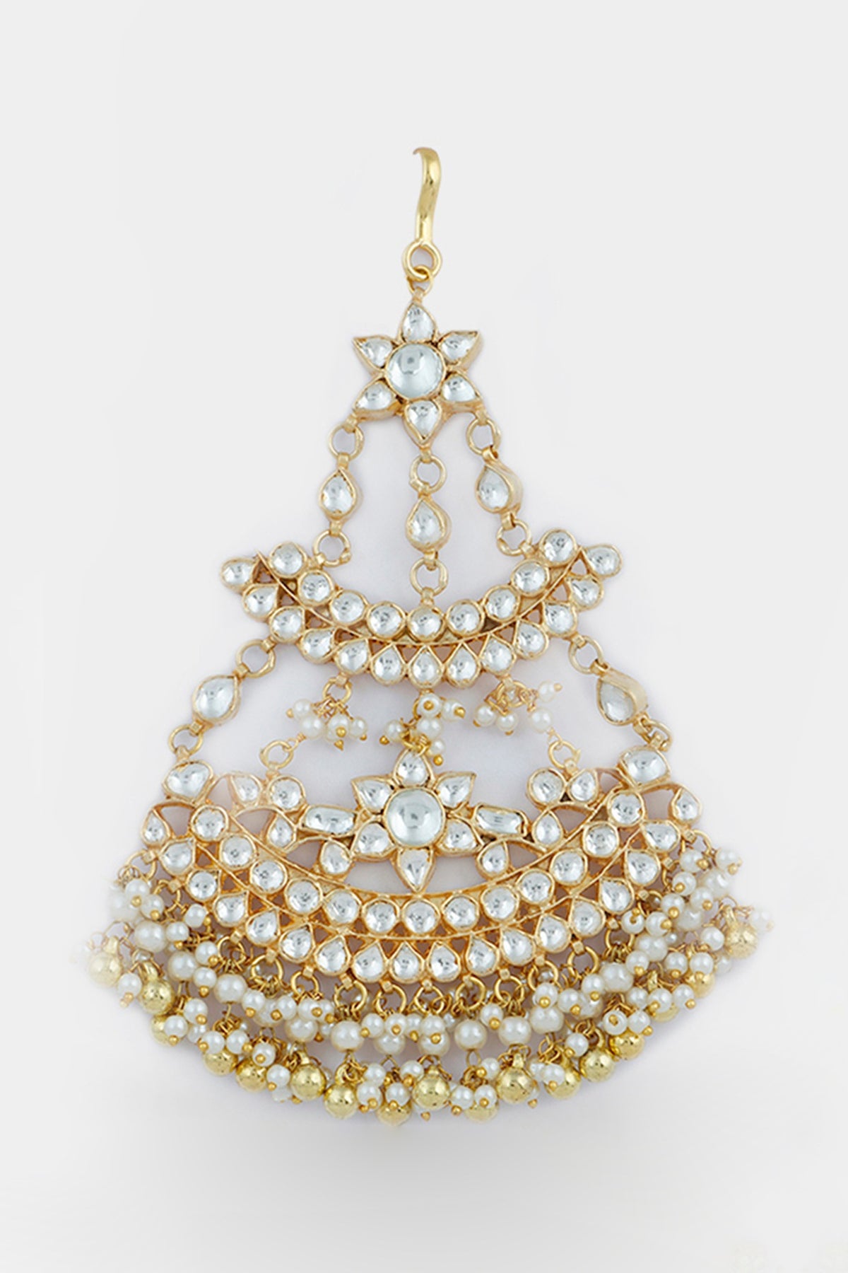 Gold Plated Kundan & Pearl Necklace Set