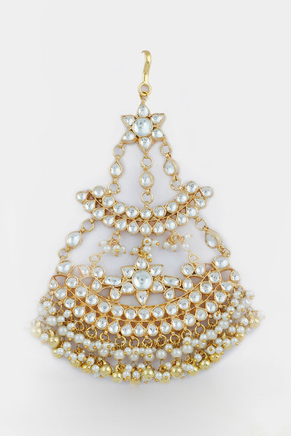 Gold Plated Kundan & Pearl Necklace Set