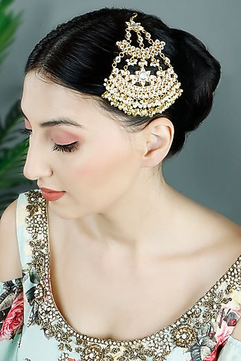 Gold Plated Kundan & Pearl Necklace Set