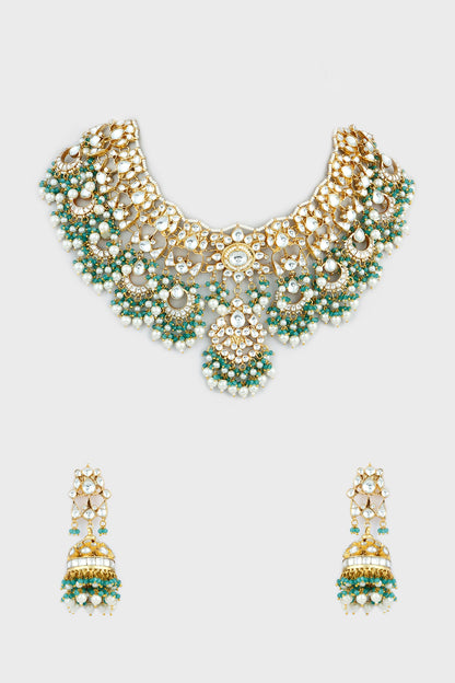 Gold Plated Kundan Necklace Set