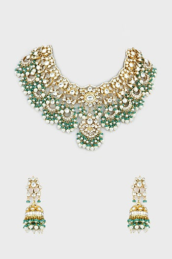 Gold Plated Kundan Necklace Set