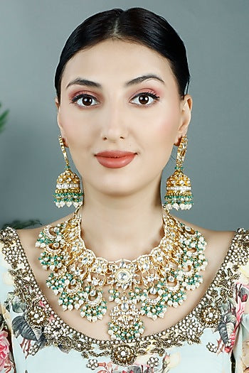 Gold Plated Kundan Necklace Set
