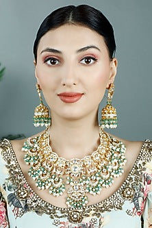 Gold Plated Kundan Necklace Set