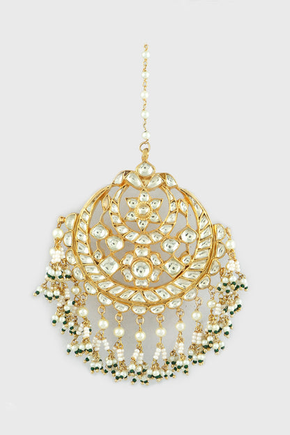 Gold Plated Kundan Polki Mang Tikka