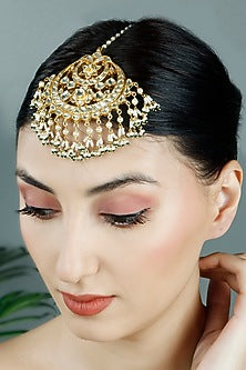 Gold Plated Kundan Polki Mang Tikka