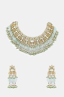 Gold Plated Kundan Polki Necklace Set