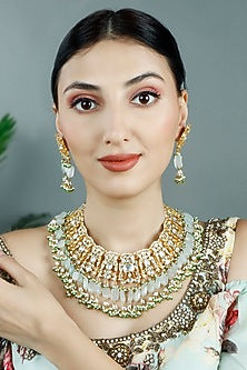 Gold Plated Kundan Polki Necklace Set