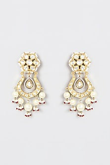 Gold Plated Kundan Polki & Pearl Necklace Set
