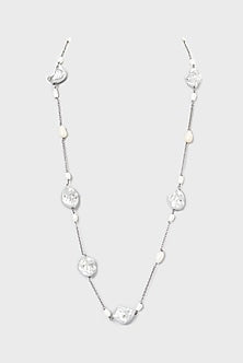 White Finish Beaded Necklace