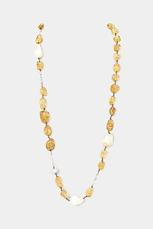 Gold Plated Orange Beaded Necklace