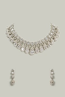 Gold Finish Kundan Polki & Beaded Necklace Set