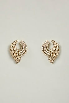 Gold Finish Beaded Dangler Earrings
