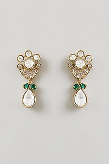 Gold Finish Kundan Polki Necklace Set