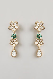 Gold Finish Kundan Polki Necklace Set