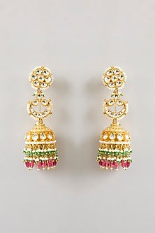 Gold Finish Kundan Polki Choker Necklace Set