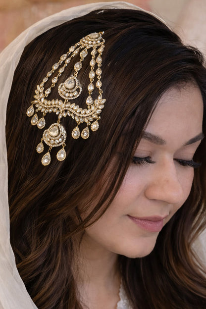Gold Finish Kundan Polki Passa