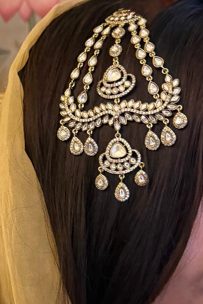 Gold Finish Kundan Polki Passa