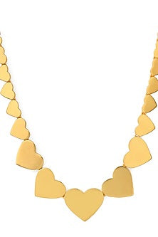 Gold Plated Heart Choker Necklace