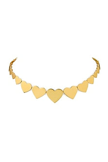 Gold Plated Heart Choker Necklace