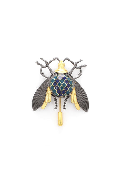 Multi-Colored Brass Enamelled Brooch