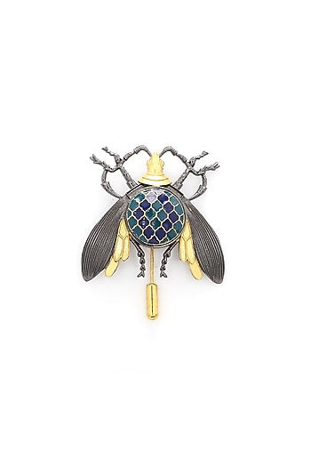 Multi-Colored Brass Enamelled Brooch