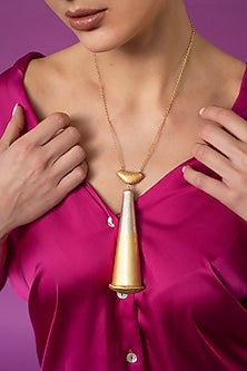 Gold Finish Statement Necklace