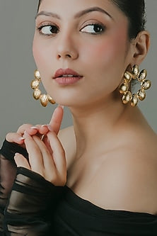Gold Finish Statement Earrings