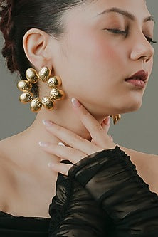 Gold Finish Statement Earrings