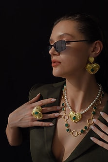 Gold Finish Brass Mala