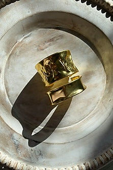 Gold Finish Statement Bracelets (Set of 2)