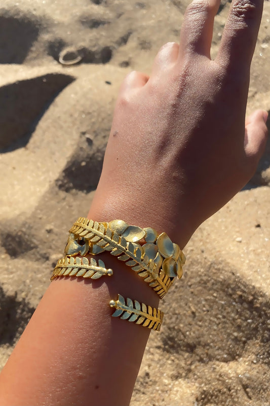 Gold Finish Handcrafted Kadas (Set Of 3)