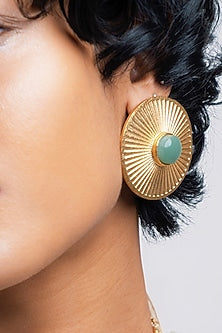 Gold Finish Brass Stud Earrings