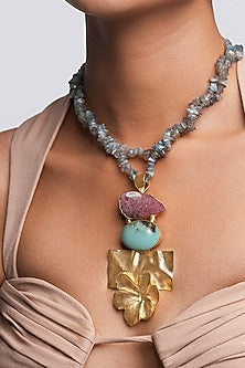 Gold Finish Labradorite Mala