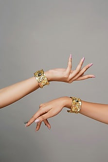 Gold Finish Multi-Colored Stone Bracelet