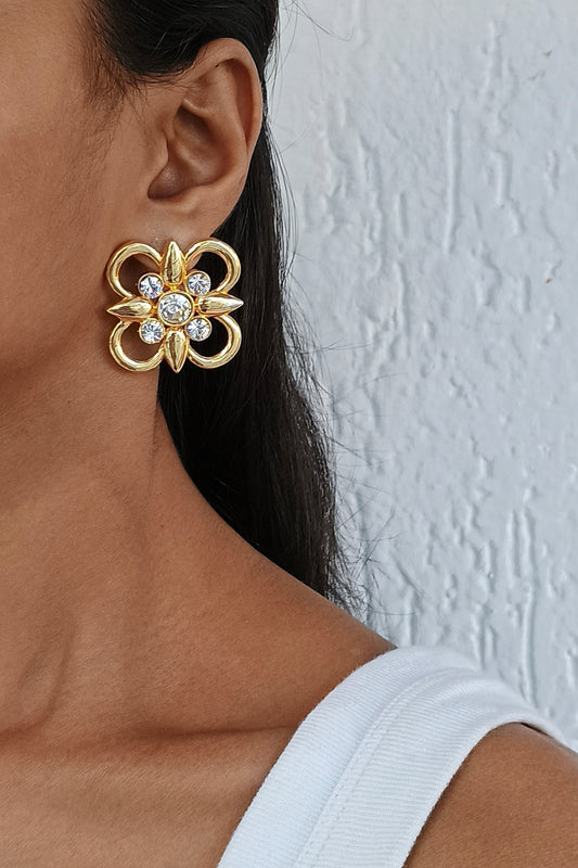 Gold Plated Swarovski Stud Earrings