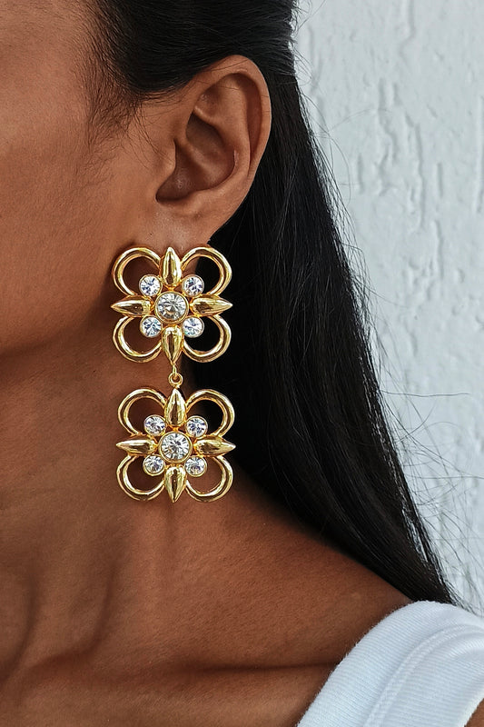 Gold Plated Swarovski Dangler Earrings
