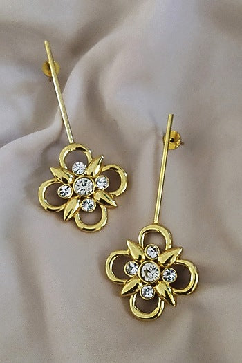Gold Plated Swarovski Long Earrings