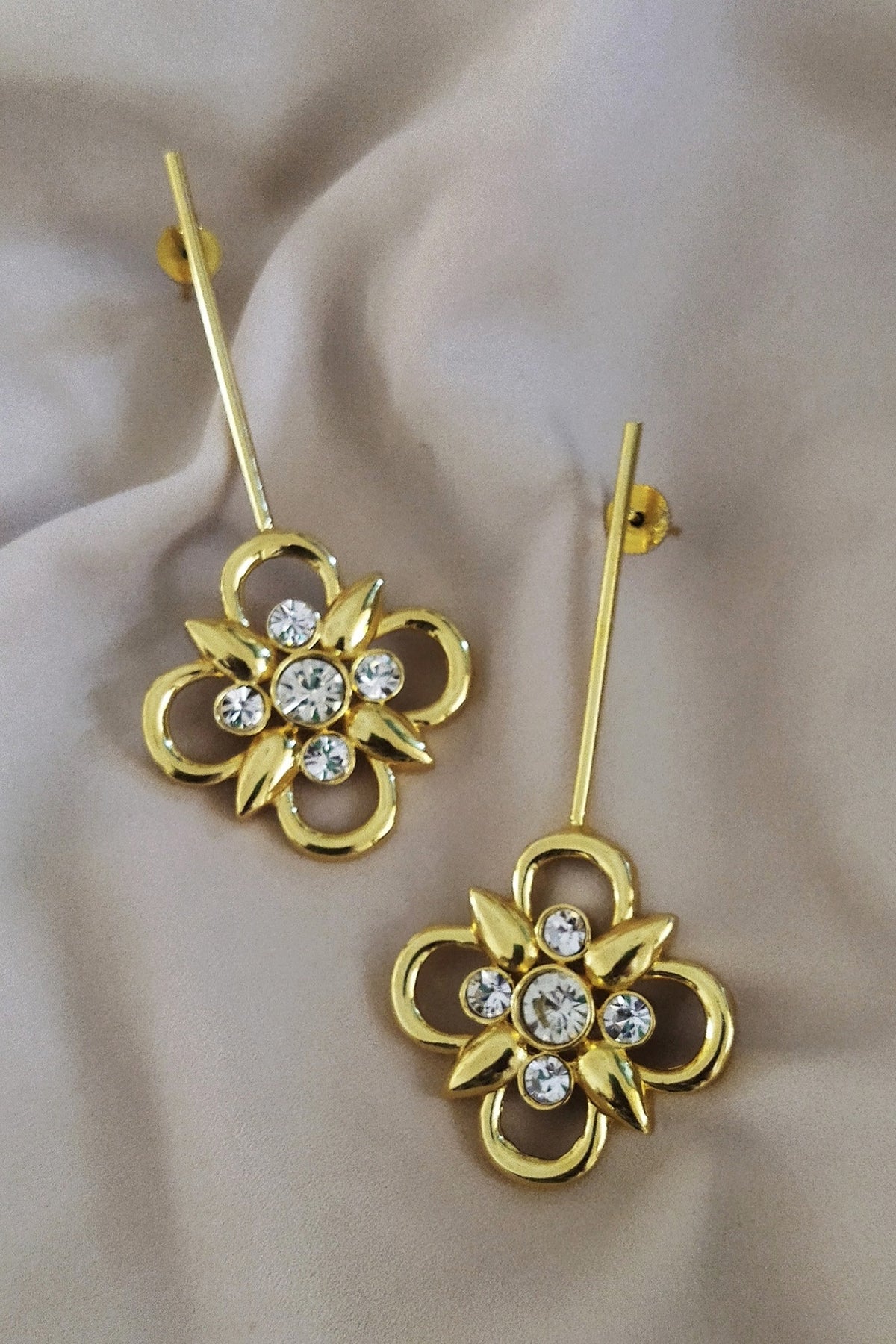 Gold Plated Swarovski Long Earrings