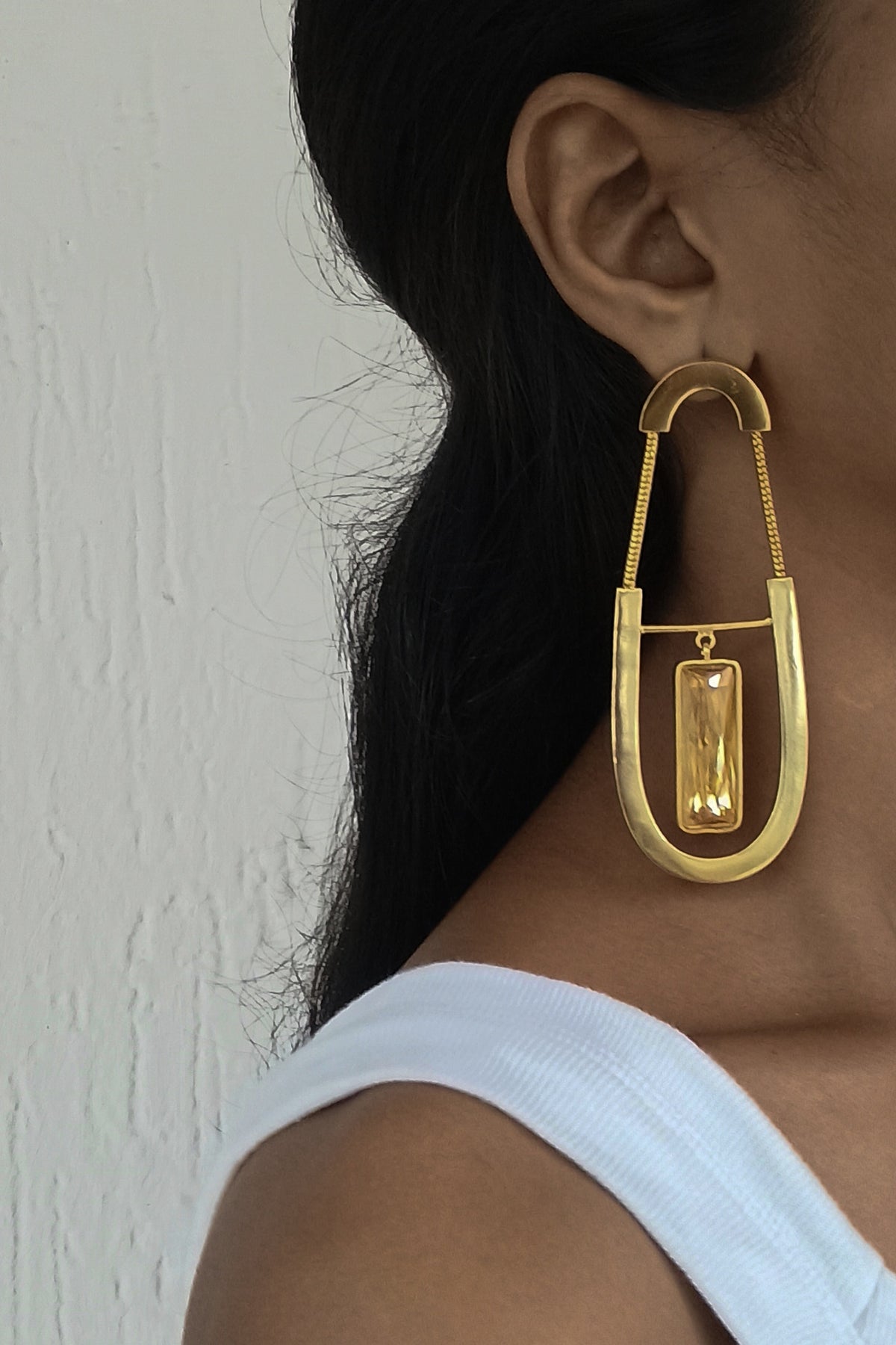 Gold Plated Swarovski Dangler Earrings