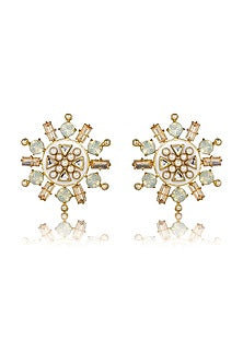 Gold Finish Kundan Stud Earrings