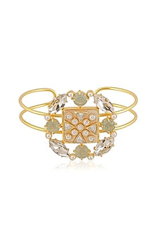 Gold Finish Natural Stone Bracelet