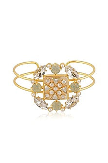 Gold Finish Natural Stone Bracelet