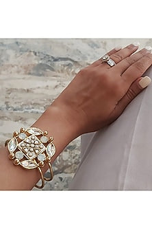 Gold Finish Natural Stone Bracelet