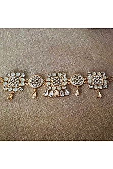 Gold Finish Opal Stone Choker Necklace