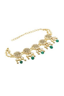 Gold Finish Pearl Choker Necklace